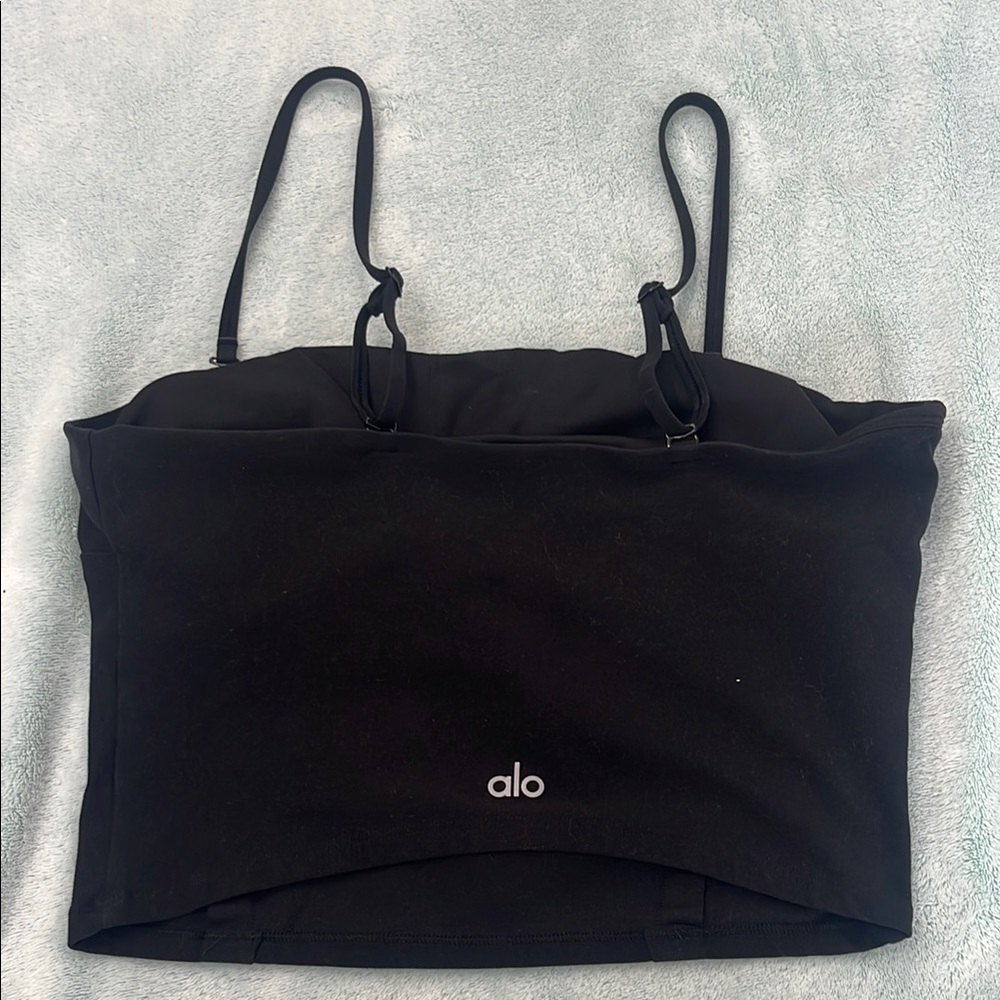 ALO Yoga Black Cropped Camisole Tank Top